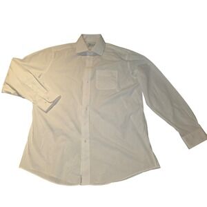 Bianco Mens White Wrinkle Free Regular Fit‎ Dress Shirt 16.5 34-35